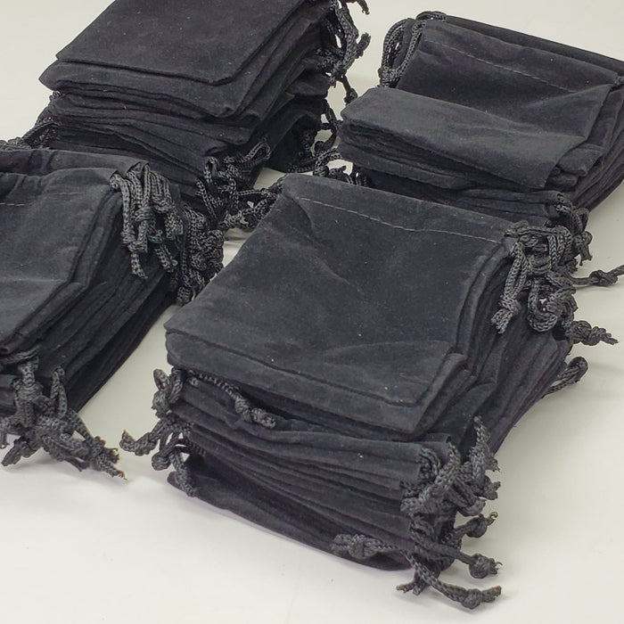 THE REAL REAL Drawstring Pouch 100 Count 80mm x 100mm Small Fabric Velvet Bags for Gifts, Party & Wedding Favors, Jewelry, Game Pieces - for just $8! 