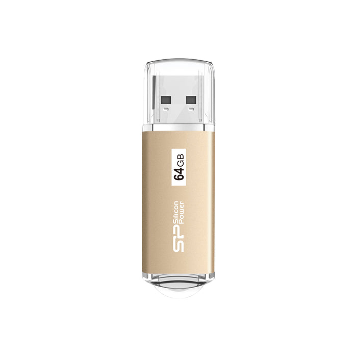 Silicon Power Blaze B02 64GB USB 3.2 Gen 1/ USB 3.0 Flash Drive Gold - for just $9! 