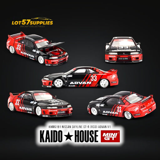 (Pre-Order) Mini-GT x KAIDO Nissan Skyline GT-R (R33) Kaido Works ADVAN 1:64 - for just $28.99! 