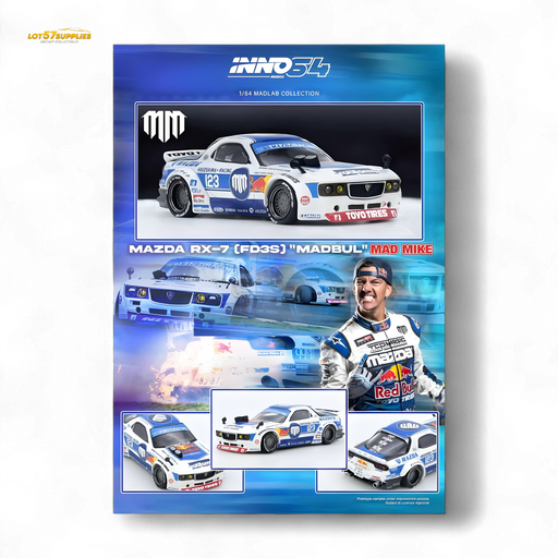 INNO64 Mazda RX-7 FD3S Pandem Rocket Bunny MADBUL MADLAB Collection 001 - 1:64 - for just $29.99! 