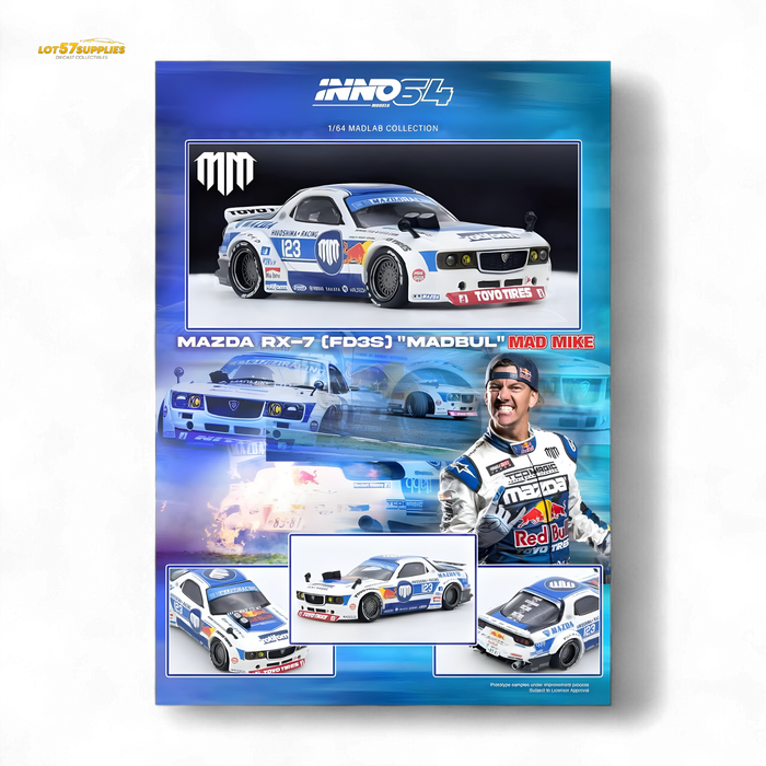 INNO64 Mazda RX-7 FD3S Pandem Rocket Bunny MADBUL MADLAB Collection 001 - 1:64 - for just $29.99! 