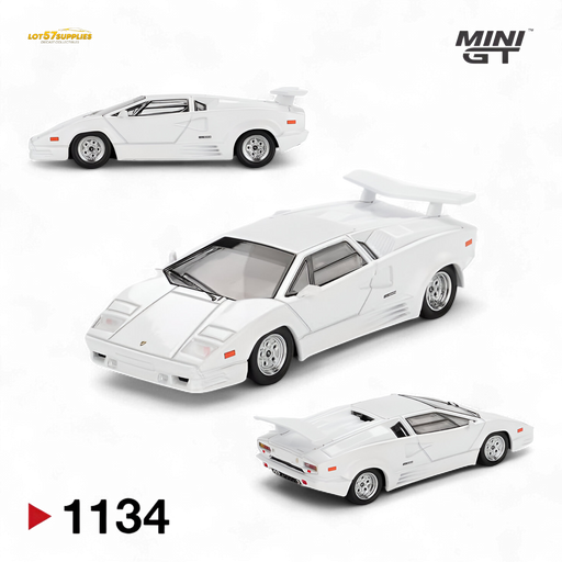 Mini-GT Lamborghini Countach 25th Anniversary White 1:64 - for just $21.99! 