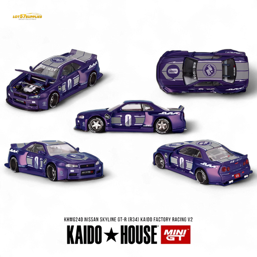 (Pre-Order) KAIDO Nissan Skyline GT-R R34 Racing Factory V2 1:64 - for just $29.99! 