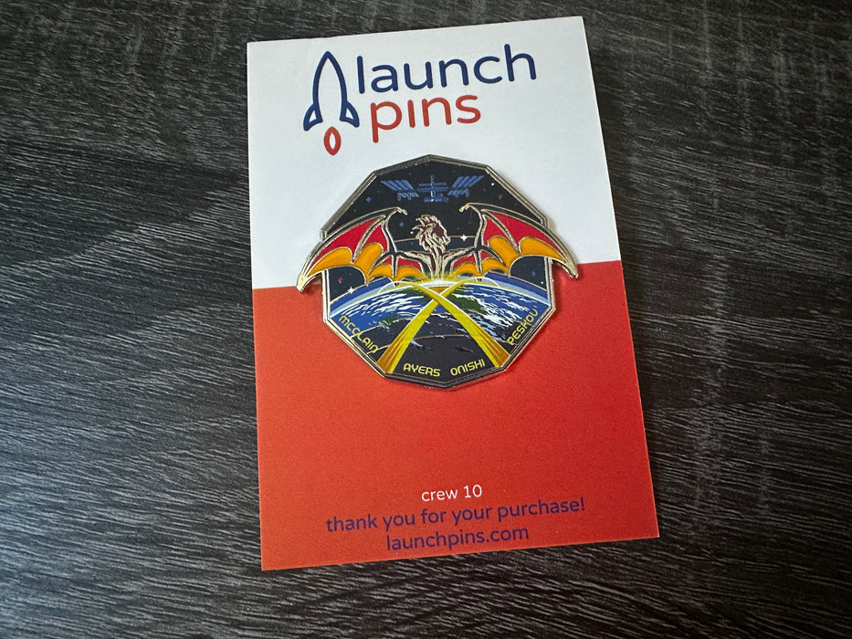 NASA Crew-10 USCV-10 Mission Patch Hard Enamel Pin - for just $11.95! 
