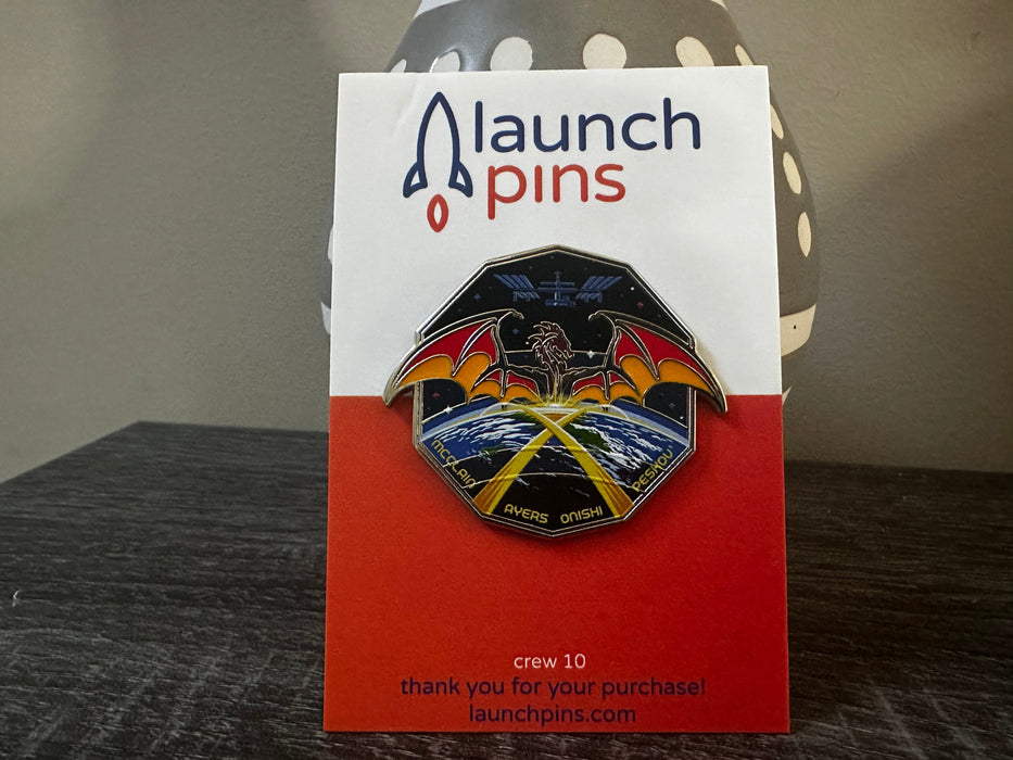 NASA Crew-10 USCV-10 Mission Patch Hard Enamel Pin - for just $11.95! 
