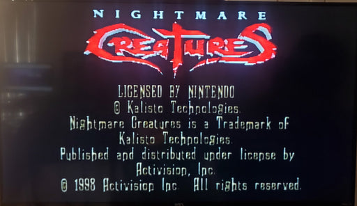 Nightmare Creatures N64 Nintendo 64 Video Game Cartridge 1997 - for just $21.99! 