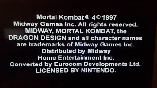 Mortal Kombat 4 N64 Nintendo 64 Video Game Cartridge 1997 - for just $22.99! 