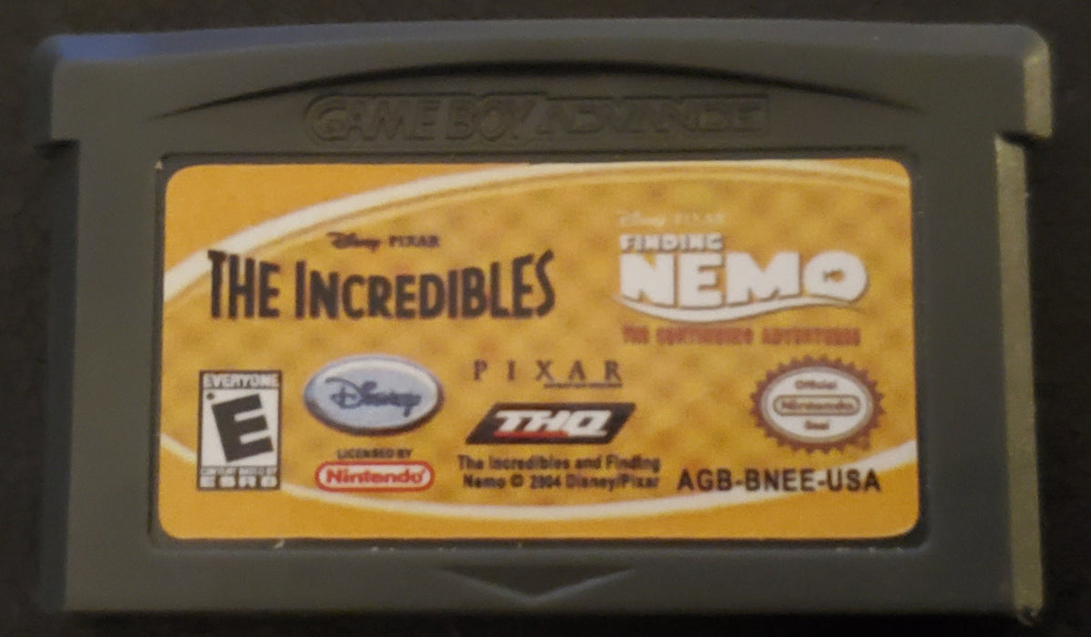 The Incredibles and Finding Nemo GBA Video Game Boy Advance 2007 - for just $12! 