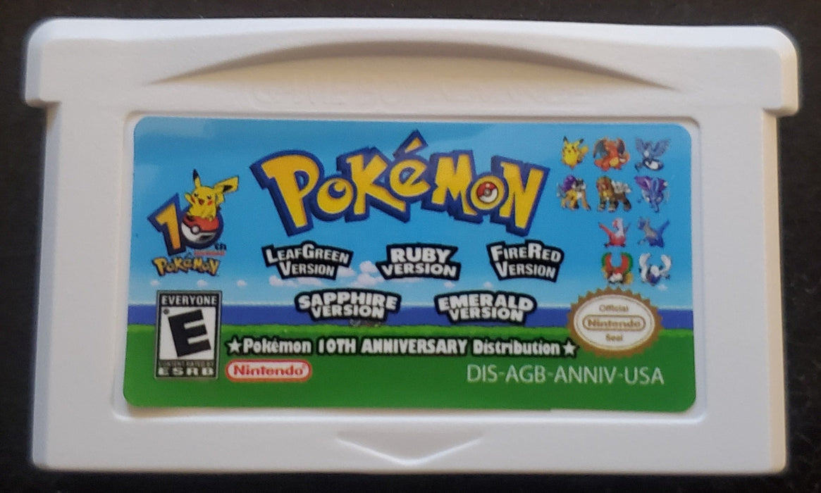 Pokemon 10th Anniversary Distribution Cartridge GBA Game Boy Advance - for just $34.99! 