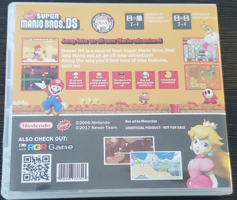 Newer Super Mario Bros DS V1.16 NDS Nintendo DS ROM Hack Video Game - for just $26.99! 