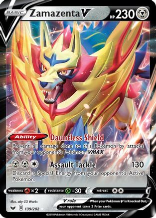 Zamazenta V 139/202 - SWSH01 Sword & Shield Base Set Holofoil - for just $0.67! 