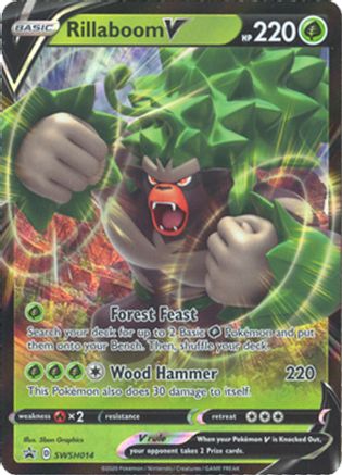 Rillaboom V SWSH014/307 - SWSH Sword & Shield Promo Cards Holofoil - for just $0.54! 