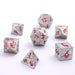 Barbarian Solid Metal Polyhedral Dice Set - Matte Silver Red - for just $39.99! 