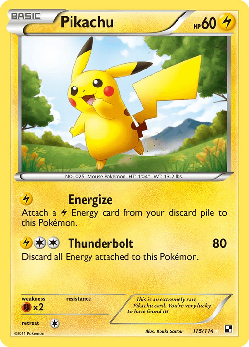 Pikachu (115/114) [Black & White: Base Set] - for just $55.80! 