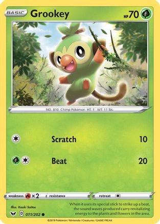 Grookey () 011/202 - SWSH01 Sword & Shield Base Set - for just $0.10! 