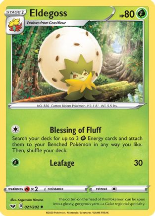 Eldegoss 021/202 - SWSH01 Sword & Shield Base Set - for just $0.08! 