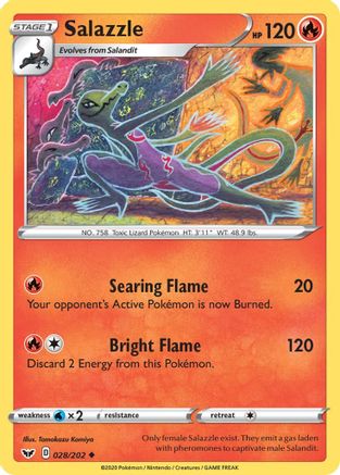 Salazzle 028/202 - SWSH01 Sword & Shield Base Set - for just $0.06! 