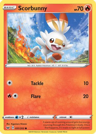 Scorbunny () 031/202 - SWSH01 Sword & Shield Base Set - for just $0.08! 