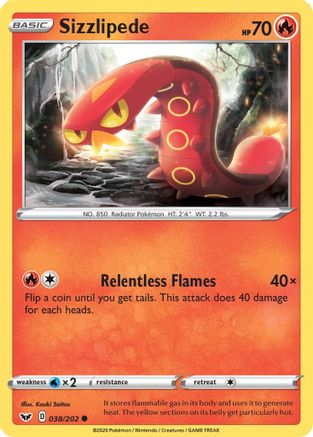 Sizzlipede () 038/202 - SWSH01 Sword & Shield Base Set - for just $0.07! 