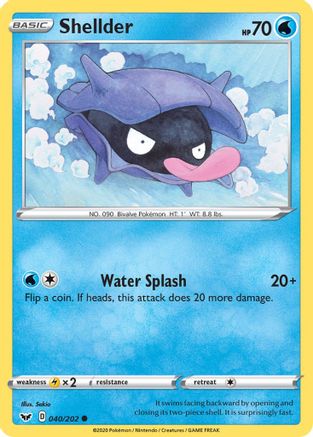 Shellder 040/202 - SWSH01 Sword & Shield Base Set Reverse Holofoil - for just $0.22! 