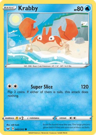 Krabby () 043/202 - SWSH01 Sword & Shield Base Set - for just $0.08! 