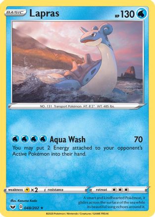 Lapras 048/202 - SWSH01 Sword & Shield Base Set Reverse Holofoil - for just $0.35! 