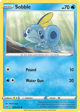Sobble () 055/202 - SWSH01 Sword & Shield Base Set Reverse Holofoil - for just $0.18! 