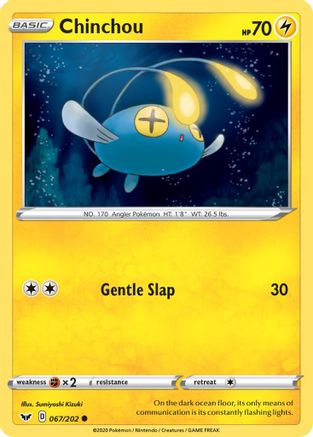 Chinchou () 067/202 - SWSH01 Sword & Shield Base Set Reverse Holofoil - for just $0.09! 