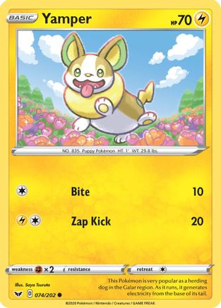 Yamper () 074/202 - SWSH01 Sword & Shield Base Set - for just $0.05! 