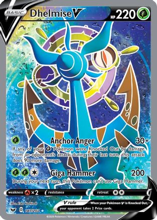 Dhelmise V (Full Art) 187/202 - SWSH01 Sword & Shield Base Set Holofoil - for just $0.99! 