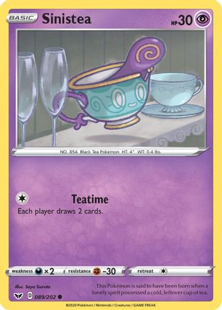 Sinistea 089/202 - SWSH01 Sword & Shield Base Set Reverse Holofoil - for just $0.15! 