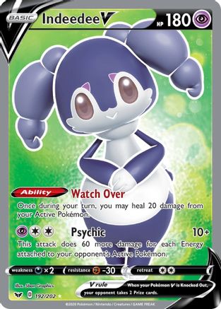 Indeedee V (Full Art) 192/202 - SWSH01 Sword & Shield Base Set Holofoil - for just $0.76! 