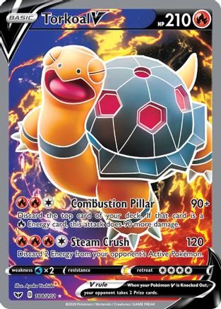 Torkoal V (Full Art) 188/202 - SWSH01 Sword & Shield Base Set Holofoil - for just $2.04! 