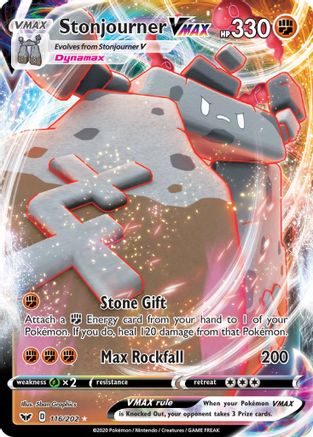 Stonjourner VMAX 116/202 - SWSH01 Sword & Shield Base Set Holofoil - for just $1.06! 