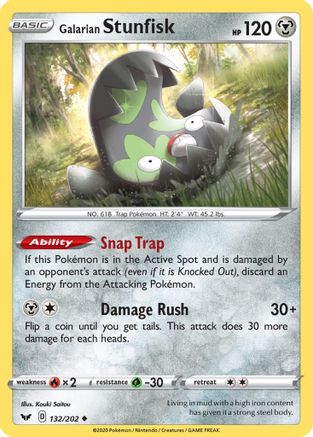 Galarian Stunfisk 132/202 - SWSH01 Sword & Shield Base Set Reverse Holofoil - for just $0.17! 