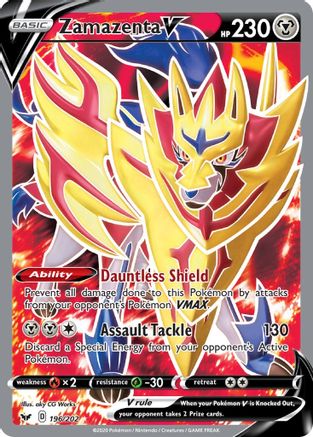 Zamazenta V (Full Art) 196/202 - SWSH01 Sword & Shield Base Set Holofoil - for just $2.32! 