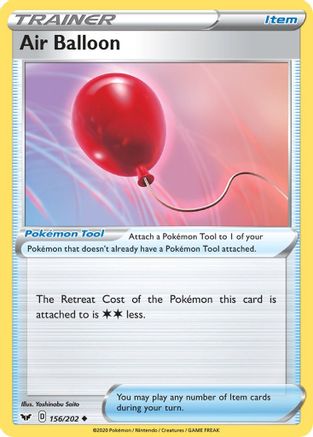 Air Balloon 156/202 - SWSH01 Sword & Shield Base Set Reverse Holofoil - for just $1.03! 