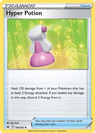 Hyper Potion 166/202 - SWSH01 Sword & Shield Base Set Reverse Holofoil - for just $0.22! 