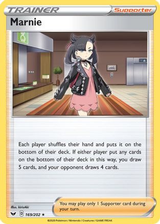 Marnie 169/202 - SWSH01 Sword & Shield Base Set Reverse Holofoil - for just $0.40! 