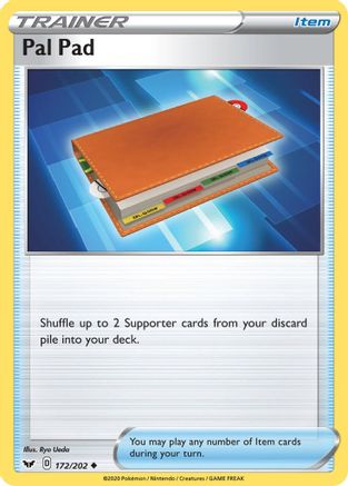 Pal Pad 172/202 - SWSH01 Sword & Shield Base Set Reverse Holofoil - for just $0.20! 