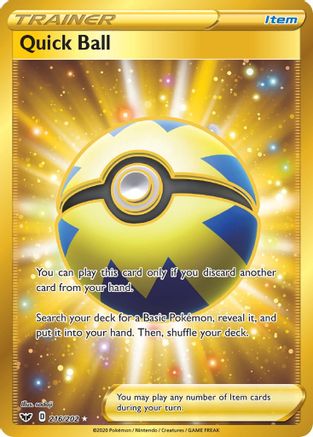Quick Ball (Secret) 216/202 - SWSH01 Sword & Shield Base Set Holofoil - for just $8.19! 