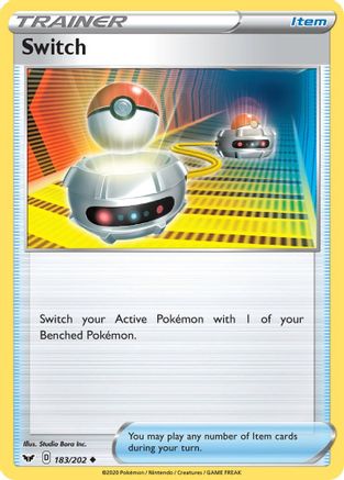 Switch 183/202 - SWSH01 Sword & Shield Base Set Reverse Holofoil - for just $0.10! 