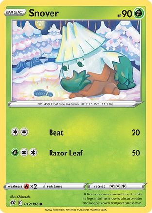 Snover 012/192 - SWSH02 Rebel Clash Reverse Holofoil - for just $0.05! 