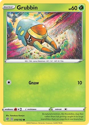 Grubbin 016/192 - SWSH02 Rebel Clash Reverse Holofoil - for just $0.18! 