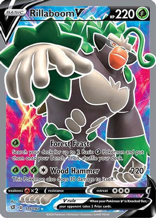 Rillaboom V (Full Art) 175/192 - SWSH02 Rebel Clash Holofoil - for just $1.49! 