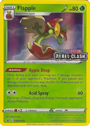 Flapple (Prerelease) SWSH022/307 - SWSH Sword & Shield Promo Cards Holofoil - for just $3.30! 