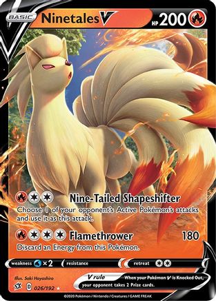 Ninetales V 026/192 - SWSH02 Rebel Clash Holofoil - for just $1.17! 