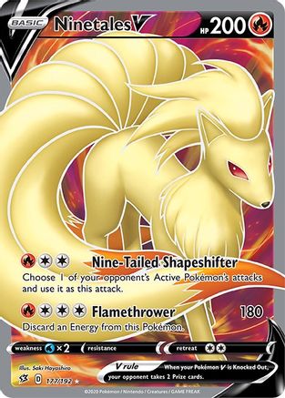 Ninetales V (Full Art) 177/192 - SWSH02 Rebel Clash Holofoil - for just $11.25! 