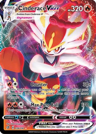 Cinderace VMAX 036/192 - SWSH02 Rebel Clash Holofoil - for just $1.33! 