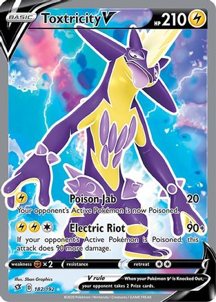 Toxtricity V (Full Art) 182/192 - SWSH02 Rebel Clash Holofoil - for just $1.90! 